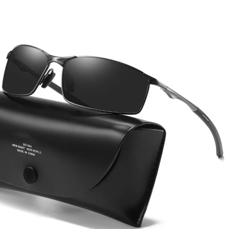 Gafas de sol polarizadas fotocromáticas para hombre, lentes cuadradas de Metal para conducir, UV400, para deportes al aire libre, ciclismo