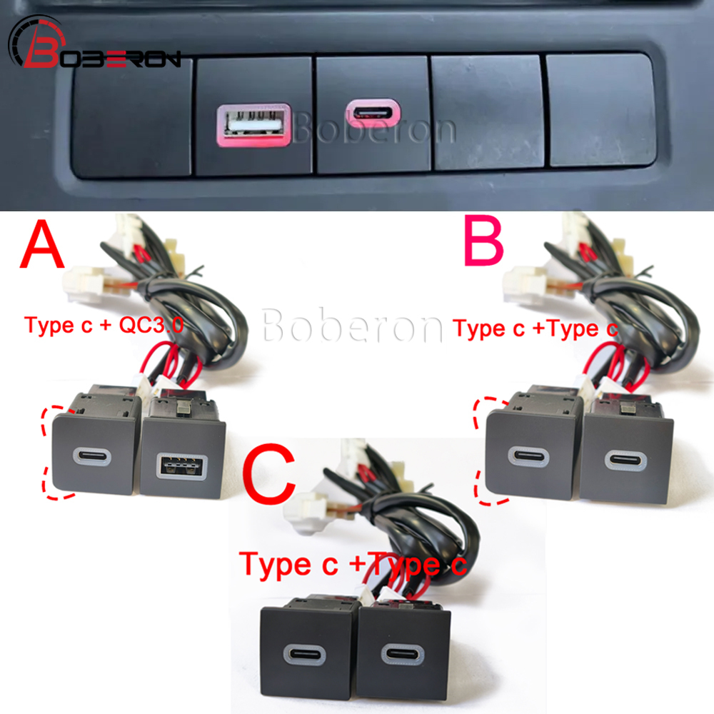 12 V/24 V Autolader USB QC3.0 Socket Opladen Outlet Power Adapter PD Type C voor VW Golf 6 Jetta 5 MK5 Scirocco 2006-2012