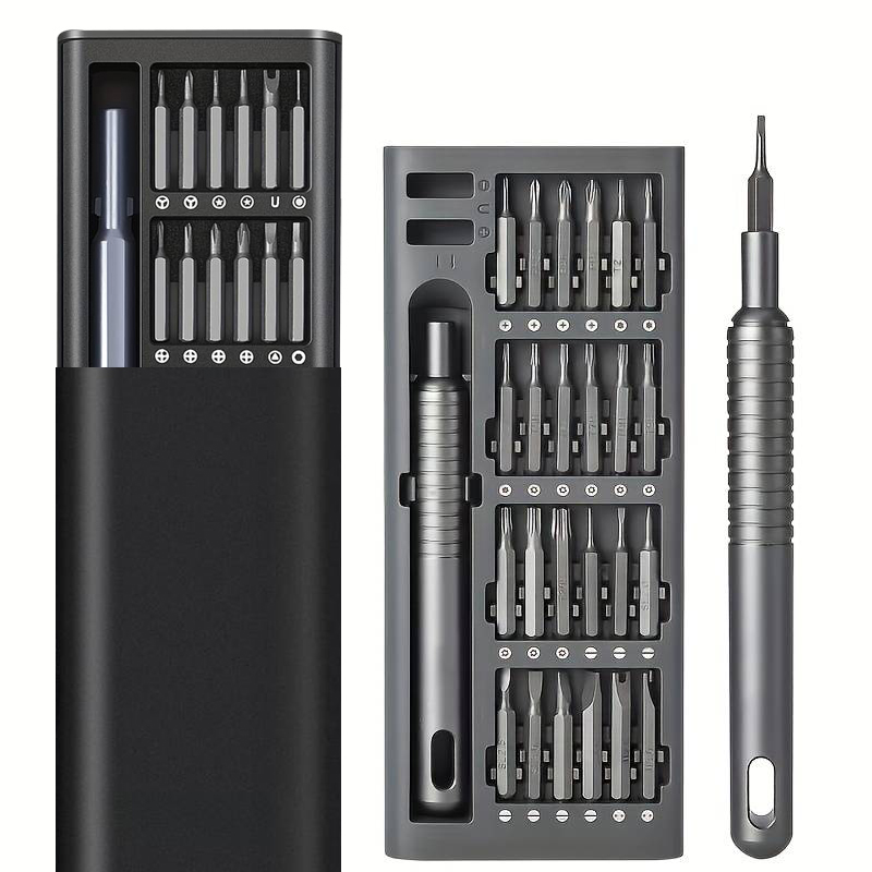 25 in 1 Precision Screwdriver Set with Aluminium Alloy Handle Highly Hardened Metal Bits Swivelling Design Disassembly Kit