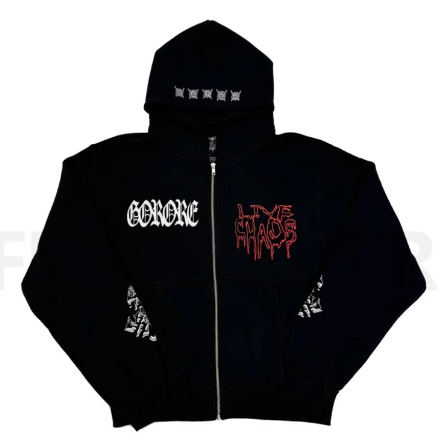 Nuevo Ken Carson A Great Chaos Tour Real Hate pulóver sudaderas con capucha sudaderas con capucha terciopelo algodón grueso polar US N161