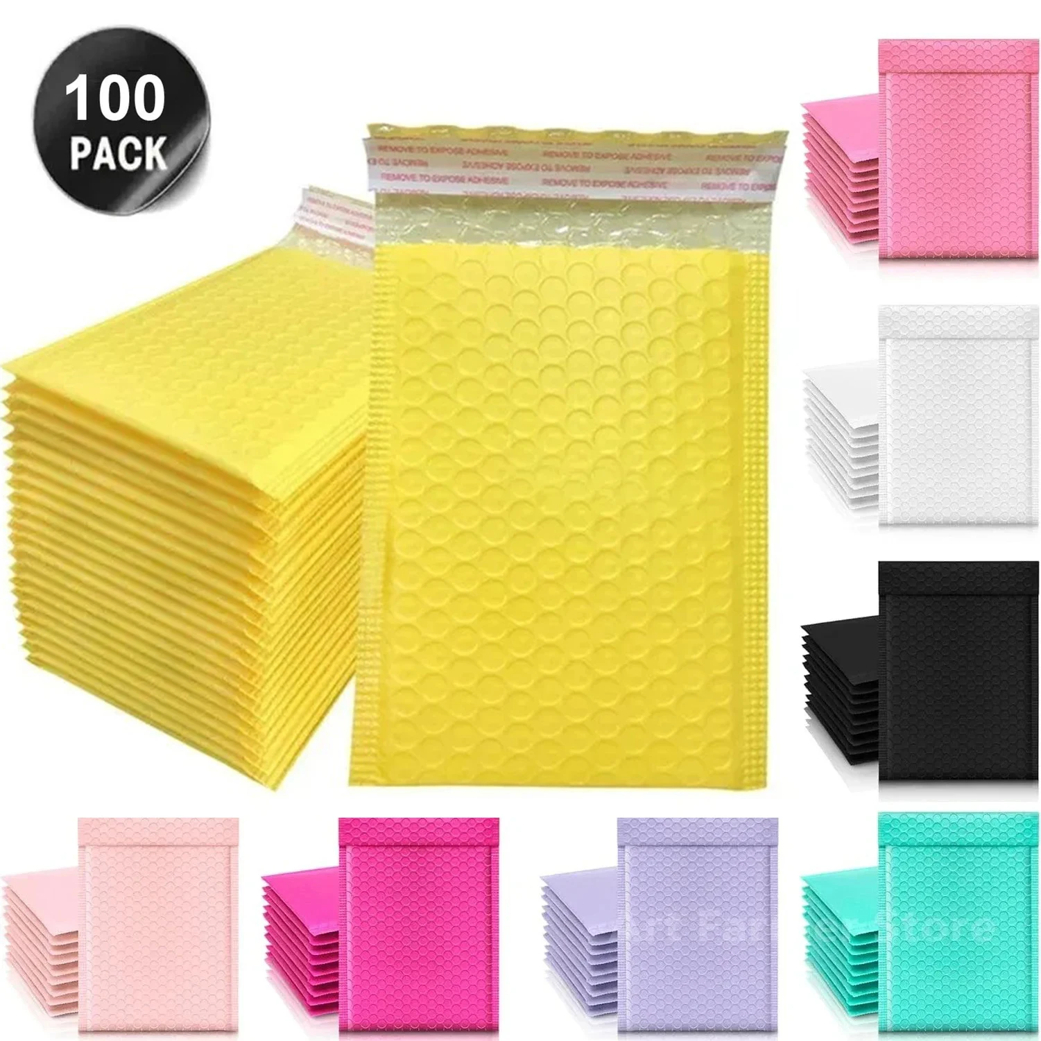 100 unids/pack sobres paquetes de envío suministros de embalaje para pequeñas empresas bolsa de embalaje de correo de burbujas sobre bolsa de paquete de envío