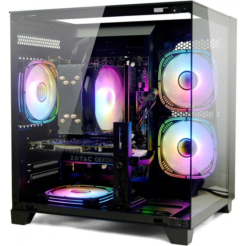 PCデスクトップ、I5-12400F、2.5GHz、GeForce RTX 3050 6GB、16GB DDR4 RAM、1TB NVME SSD、ゲームと仕事用、ブラック