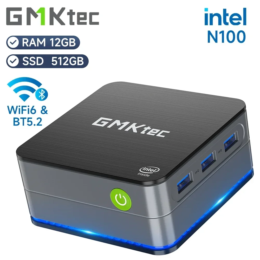 ใหม่! GMKtec G2 มินิพีซี Windows 11 Pro Intel เจนเนอเรชั่นที่ 12 Alder Lake N100 มินิพีซี DDR5 แรม 12GB รอม 512GB WiFi 6 BT5.2 คอมพิวเตอร์ตั้งโต๊ะ