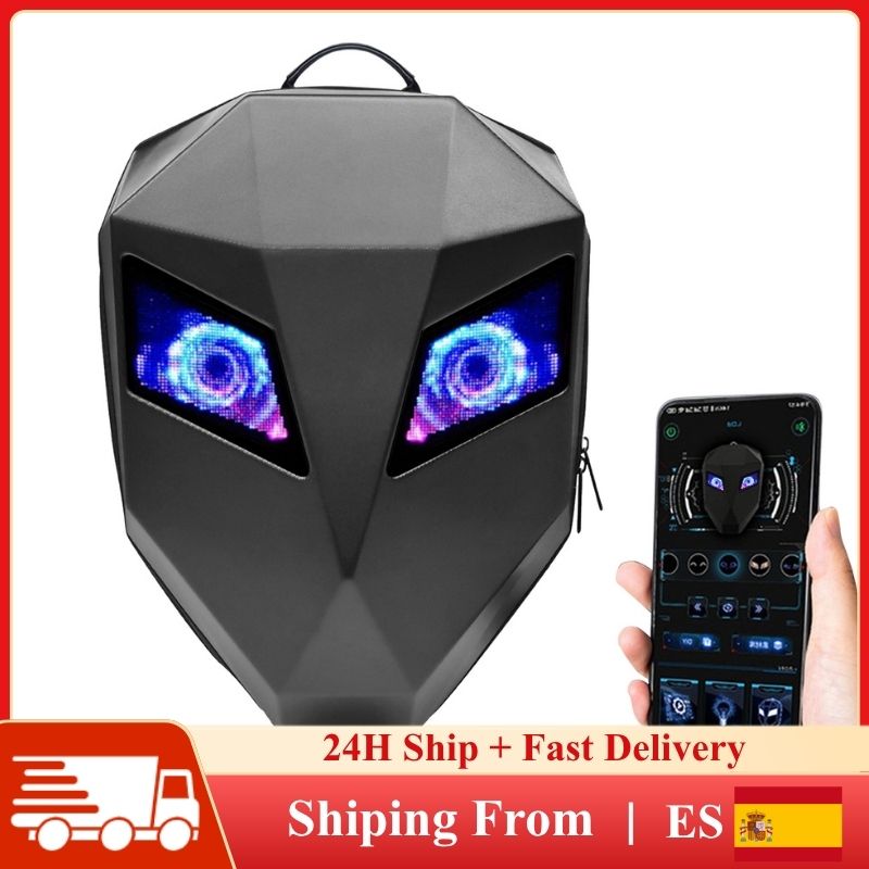 Sac à dos LED à écran dynamique, coque rigide 3D, pour motard, étanche, grande capacité, pour voyage en plein air, sac à casque de cyclisme