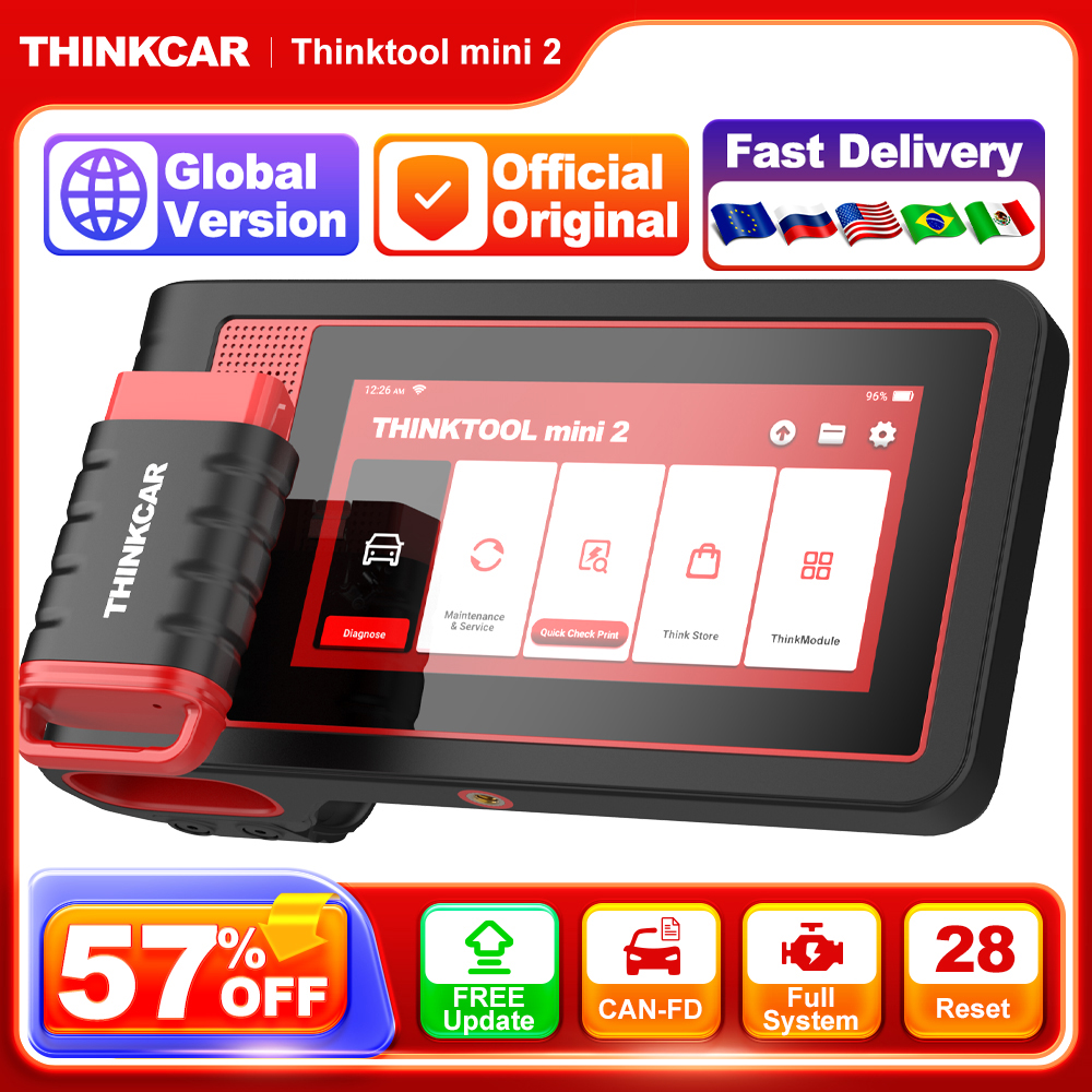THINKCAR Thinktool мини-автомобильные диагностические инструменты, полная система 28, бесплатное обновление, сканер OBD2, кодирование ЭБУ, двунаправленный инструмент сканирования