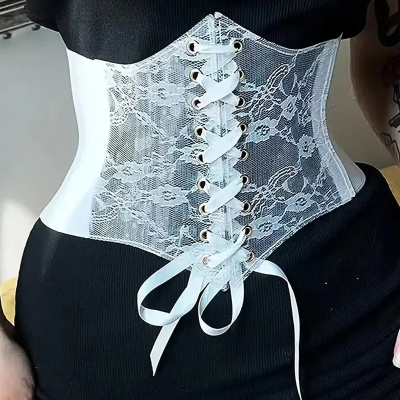 Cinturón de corsé con cordones para mujer, cinturilla de moda, estilo Retro para mujer, adecuado para uso informal y ocasiones especiales