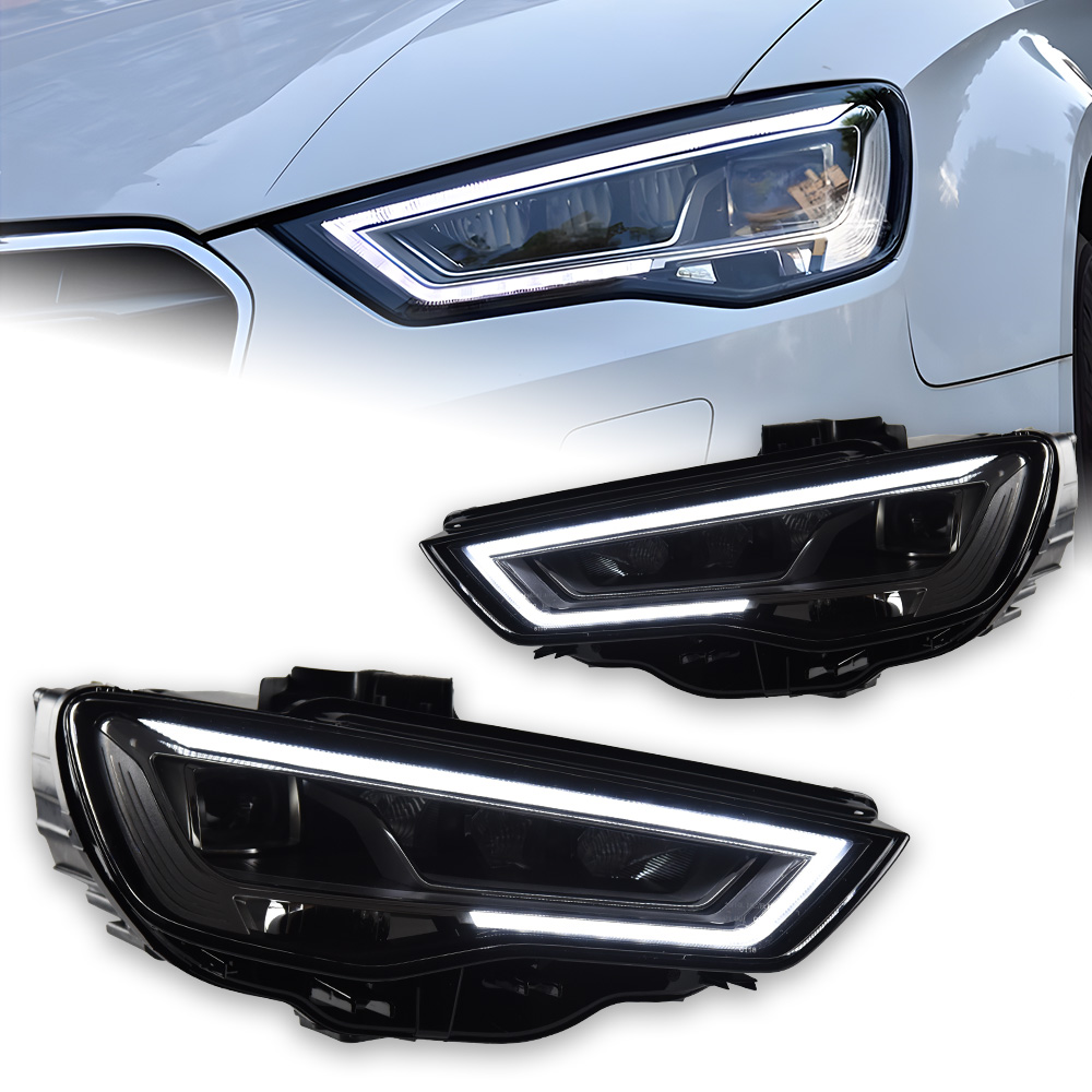 AKD Car Styling LED Reflektory do Audi A3 2013-2016 A3 8V LED Reflektor z Soczewką Projektora DRL Światła Dzienne Akcesoria Samochodowe
