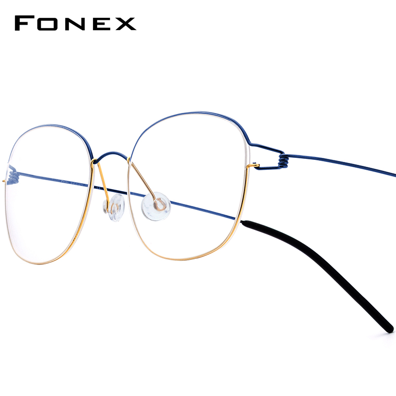 Montura de gafas FONEX de aleación de titanio para hombre, gafas Morten de diseño de marca, gafas coreanas ultraligeras sin tornillos de Dinamarca 98618