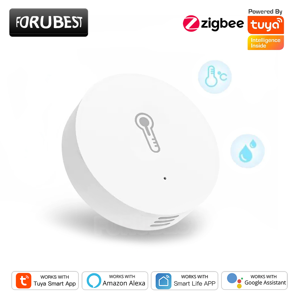 Tuya-Sensor inteligente Zigbee de temperatura y humedad, Control por aplicación, termómetro interior, Monitor, automatización del hogar, funciona con Alexa y Google