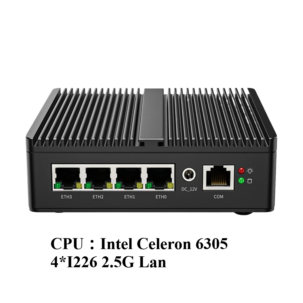 Industrial Mini PC Intel Pentium J5005 Soft Router 4xIntel I226V 2.5G LAN DDR4 NVME SSD PfSense Firewall Appliance