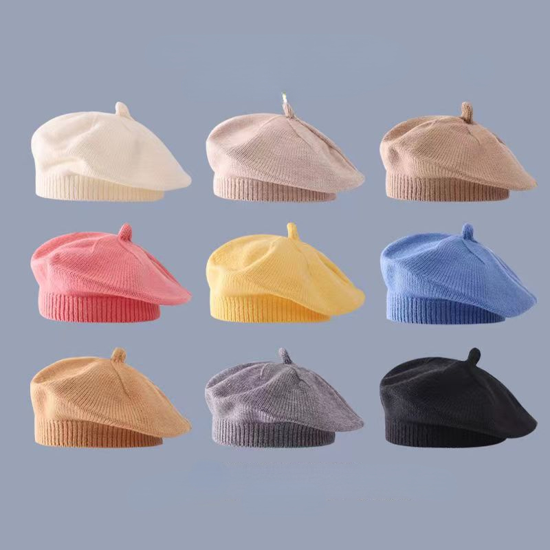 Moda bonito bebê malha boina chapéu cor sólida crianças chapéus quentes outono inverno boné para crianças ao ar livre bonnet acessórios presente