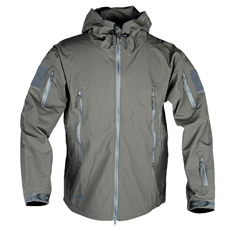 Jaquetas táticas militares masculinas zip completa pele de tubarão casca macia tático à prova dwindproof água blusão ao ar livre caminhadas casaco com capuz S-4XL