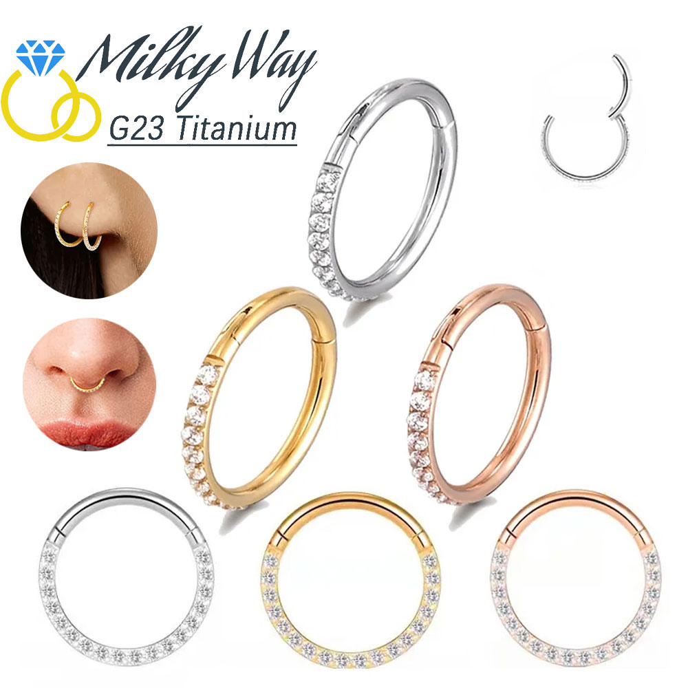 10 stks G23 Titanium Sieraden Set Zirkoon Oorbellen Mode Oorkraakbeen Tragus Piercing Neuspiercings Sexy Helix Lip Neushoepels Geschenken