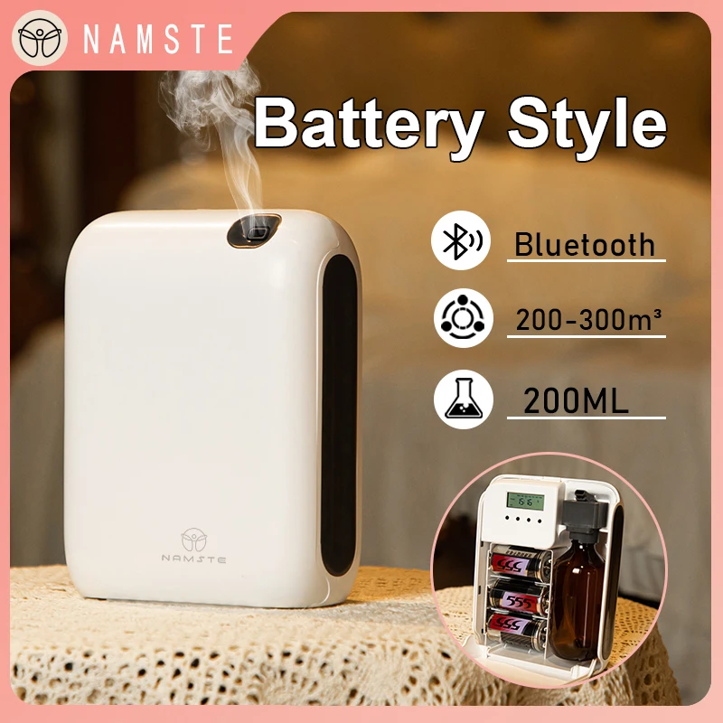 NAMASTE Bluetooth-Akku, Aromadiffusor, ätherisches Öl, aromatisches Duftgerät, aromatischer Duftdiffusor, Lufterfrischer-Abdeckung, 300 m3