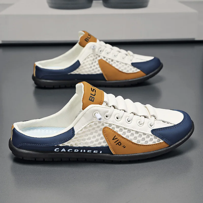 Herenmode Zachte Zolen Half Slippers Zomer Mannen Trendy Bottom Casual Schoenen Zachte Zool Sneakers Zapatos De Hombre Plus Size 48