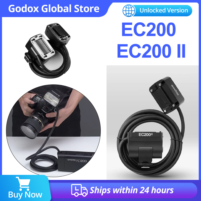 Godox EC200 EC200II AD200 AD200PROII Zdalna głowica przedłużająca z gorącą stopką do lamp błyskowych Godox AD200 AD200PRO II