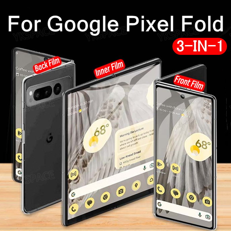 3 in 1 HD bening Matte Frosted lembut hidrogel Film untuk Google Pixel 9 Pro Fold 5G pelindung layar depan belakang Anti sidik jari