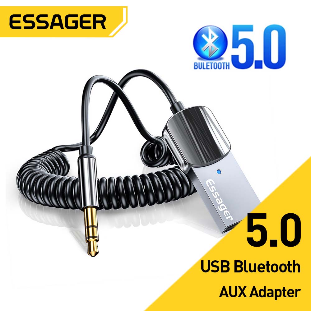 Essager Bluetooth-совместимый автомобильный аудиокабель передатчик беспроводной приемник автомобильный AUX 3,5 мм адаптер кабель передатчик динамика