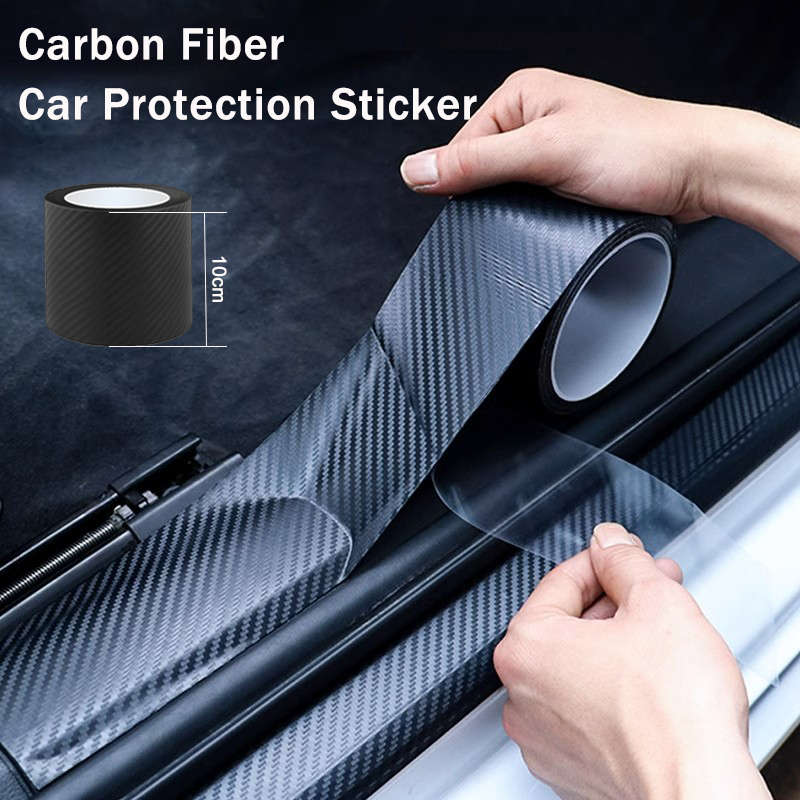 Nano pegatina de fibra de carbono para coche, tira protectora de pasta, película protectora automotriz DIY, alféizar de puerta de coche, espejo lateral, cinta antiarañazos