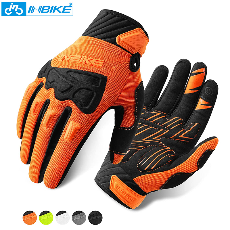 INBIKE, guantes de ciclismo para hombre, guantes para bicicleta MTB, guantes a prueba de golpes para pantalla táctil para hombre, guantes antideslizantes para hombre, almohadilla de palma gruesa de 5mm