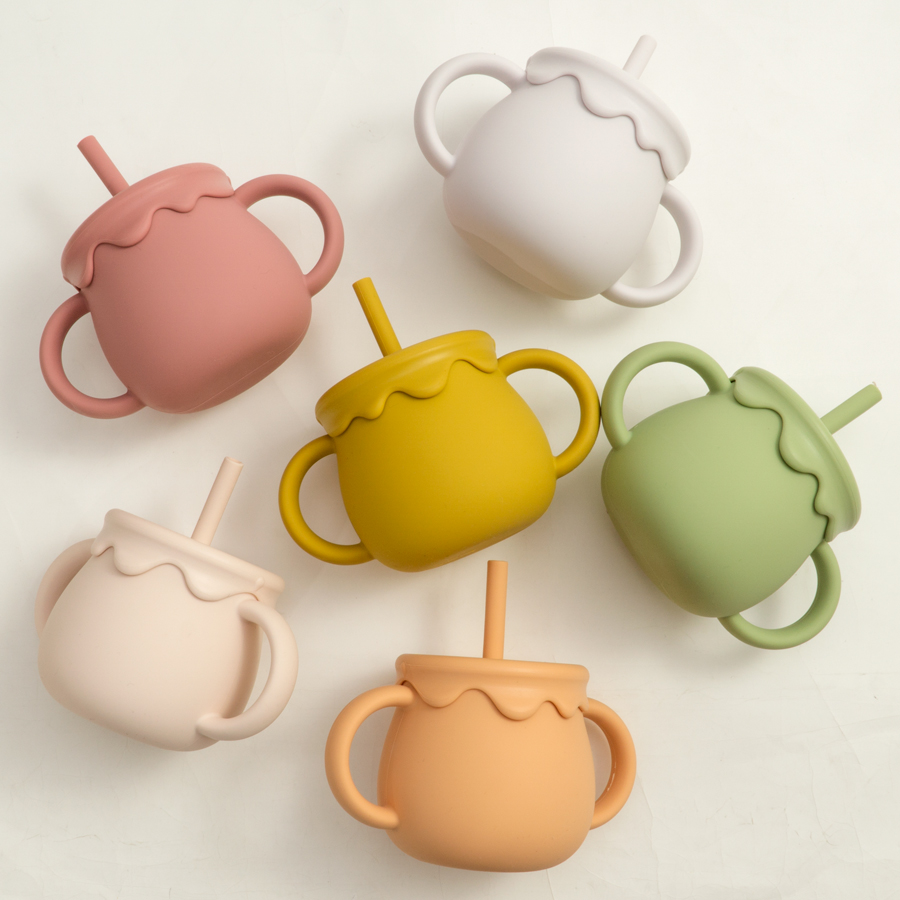Copos de alimentação do bebê portátil drinkware copo sippy recipiente de comida sólida lanche copo crianças aprendizagem copos recém-nascidos suprimentos
