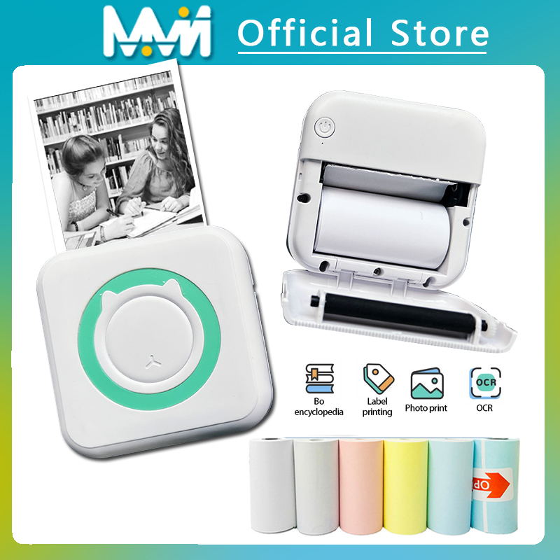 Przenośna mini drukarka termiczna bezprzewodowo BT 203dpi etykieta fotograficzna notatka drukowanie złych pytań za pomocą kabla USB Imprimante Portable