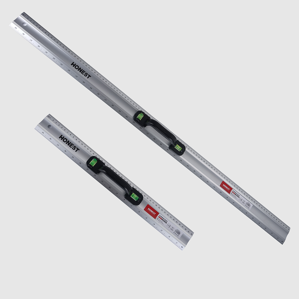 Regla de Nivel de Alta Precisión HONEST de 500 mm/1000 mm, Regla de Aleación de Aluminio con Nivel de Burbuja, Herramienta de Medición con Mango Negro Cómodo