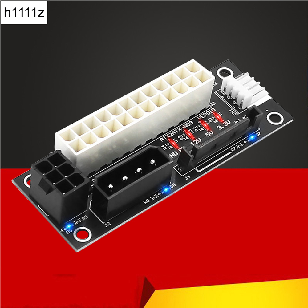 Dual Psu Power Adapter Atx 24Pin Naar Molex 4pin/Sata/6Pin Voeding Board Sync Extender Kabel Add2psu voor Grafische Kaart Mijnbouw