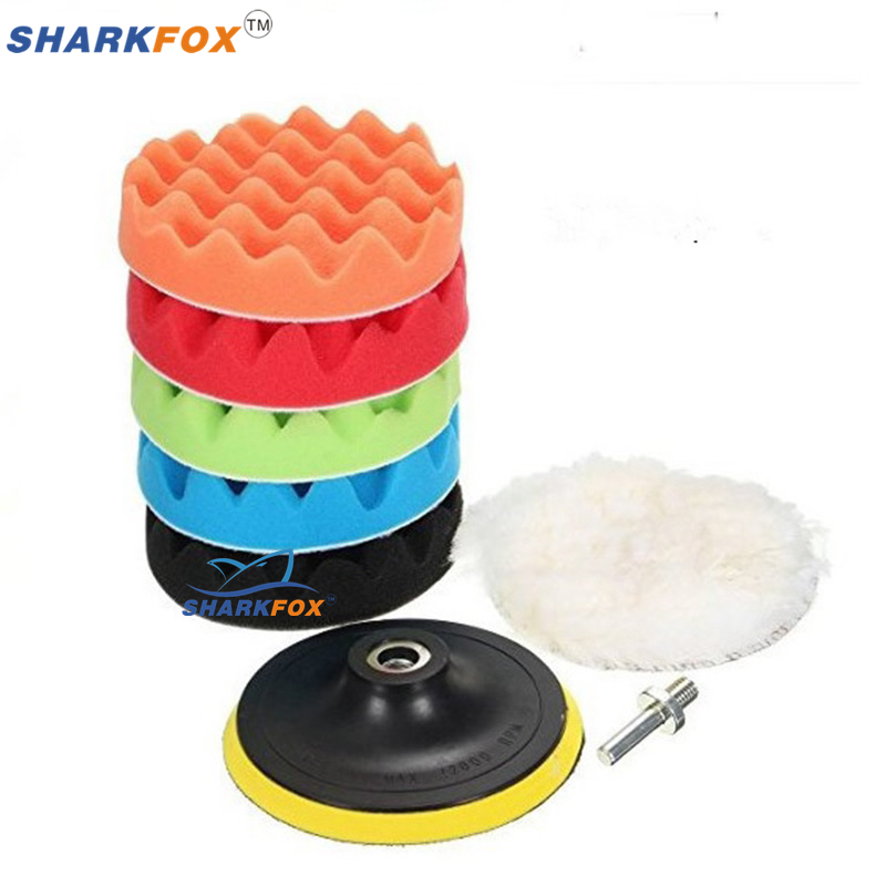 Sharkfox 3-7 pollici Tampone per lucidatura per auto Spugna per lucidatura Ceretta Pulito Tampone per lucidatura Ruota per trapano Lucidatore Rimuove graffi Riparazione auto