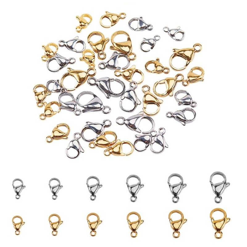 20 sztuk 304 ze stali nierdzewnej zapięciem Lobster Claw klamrami dla bransoletka naszyjnik łańcuch Diy komponenty do wyrobu biżuterii akcesoria 9-15mm