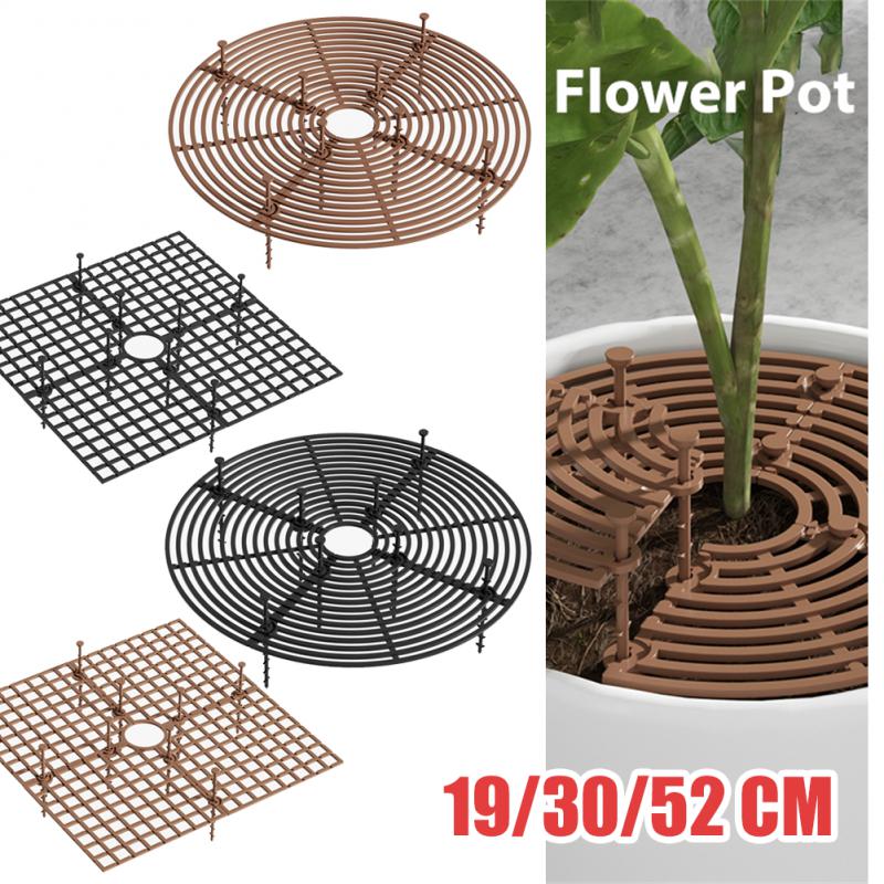 Plant Pot Soil Guard With Nails Plant Pot Grid Flower Pot Cover Baby Safety Mouse Plant Protector Repel Cats Garden Household