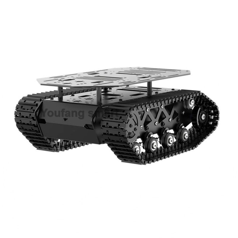 โหลด 10 กก.RC ถังแชสซี 12V Encoder มอเตอร์ Strong Shock Absorption Suspension ถังโลหะทั้งหมด ROS โปรแกรมหุ่นยนต์รถ