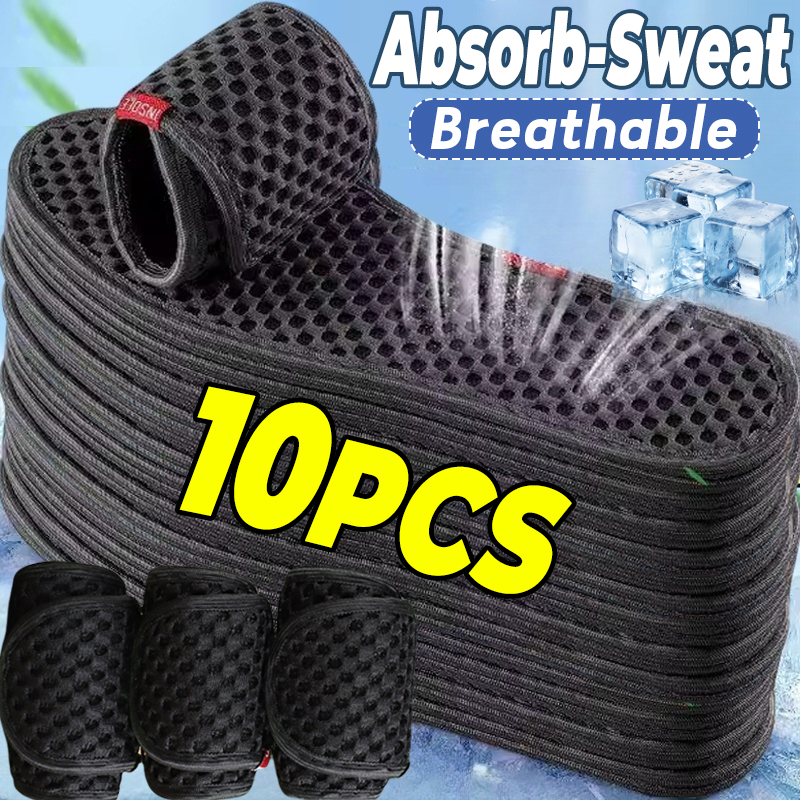 2/10 pares de palmilhas de bambu desodorantes, palmilhas respiráveis em malha que absorvem o suor, almofada para sapatos de corrida, esportes, leve e com amortecimento para homens