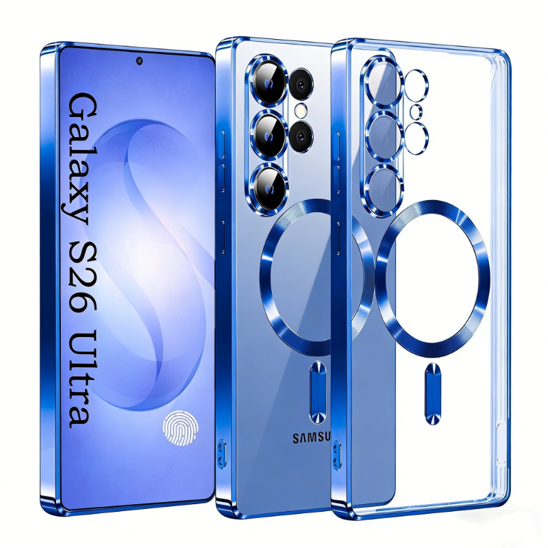 Étui de charge magnétique sans fil transparent de luxe pour Samsung Galaxy S26 S25 S24 S23 S22 S21 Ultra Plus FE Note 20