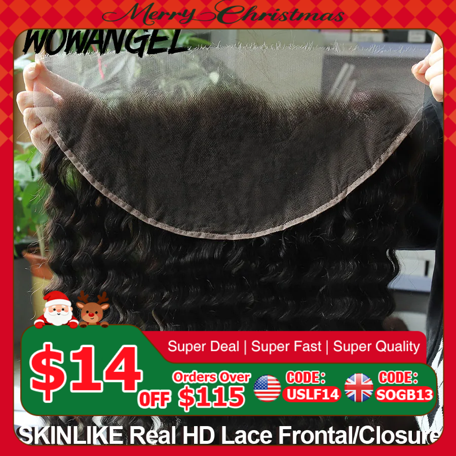 13x6 HD Lace Frontal Only Deep Wave 13x4 Full Frontal Invisible HD Lace Closure Only Virgin Hair For Woman Melt Skin Pre Plucked
