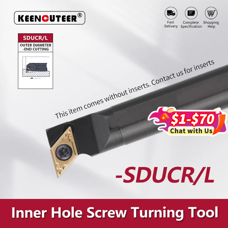 Internal turning tool S08K/S10K/S12M/S14N/S16Q/S20R/S25S- SDUCR/L07/11 Lathe Turning CNC Cutting Tool Cutter Bar