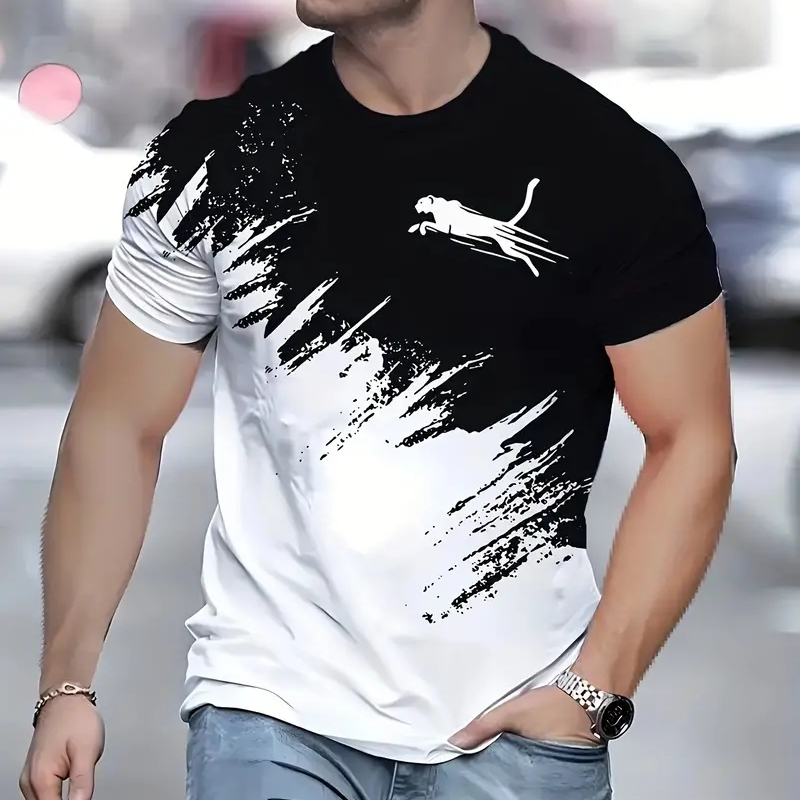 Camisetas de animales para hombre, Camiseta con estampado 3d, Camiseta deportiva para hombre, camisetas de manga corta a la moda urbana, ropa holgada de gran tamaño para hombre