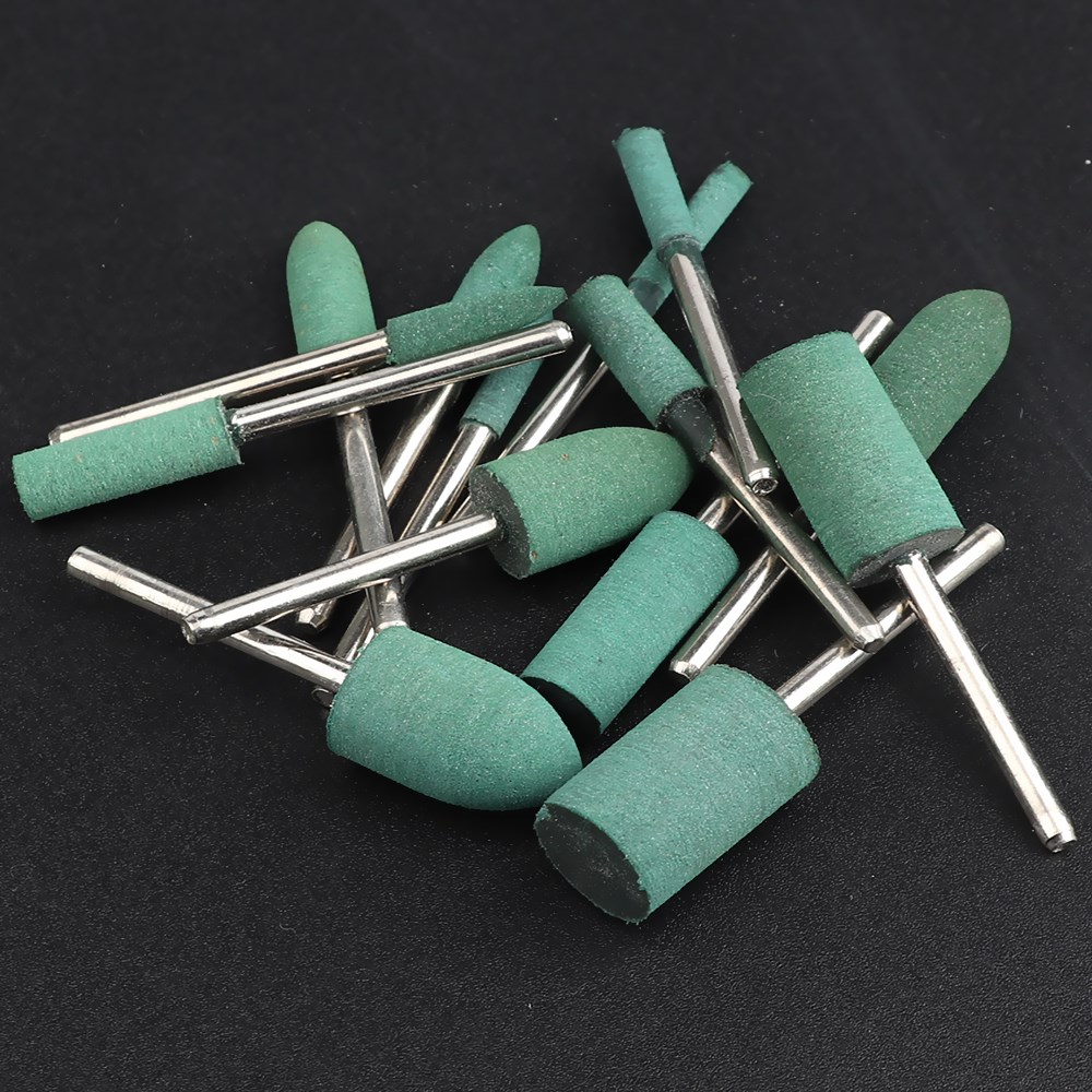 5/10Pcs Gummi Schleif 3mm Schaft Schleifen Kopf für Form Metall Polieren Dremel Dreh Werkzeuge