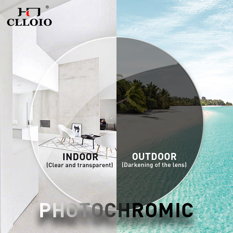 CLLOIO Photochromic Anti Blue Light Series สายตายาวสายตาสั้นเลนส์ 1.56 1.61 1.67 1.74 Prescription CR-39 เรซิ่น Aspheric เลนส์