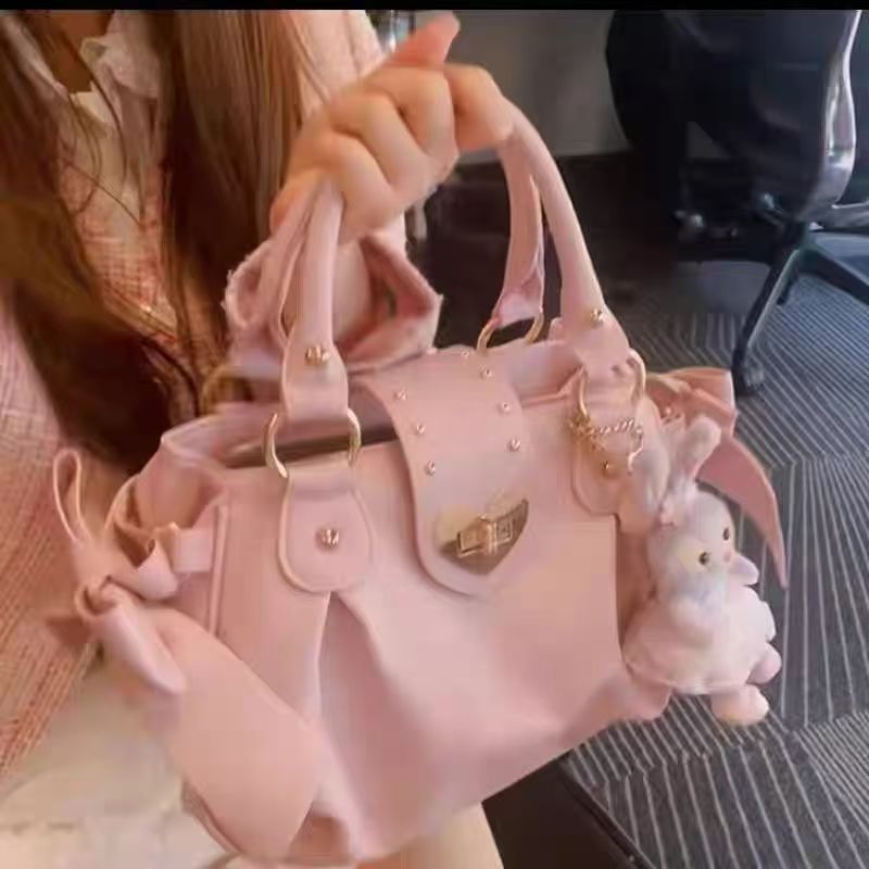Harajuku лук розовая ручная сумка кошелек женский японский стиль мягкая повседневная сумка через плечо женские милые милые сумки на плечо большой вместительности