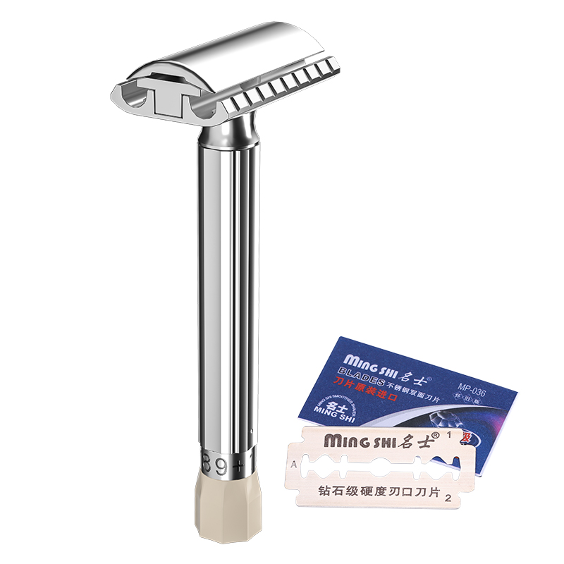 Cuchillas de afeitar de seguridad de doble filo ajustables, maquinillas de afeitar cromadas de aleación de Zinc con 5 cuchillas