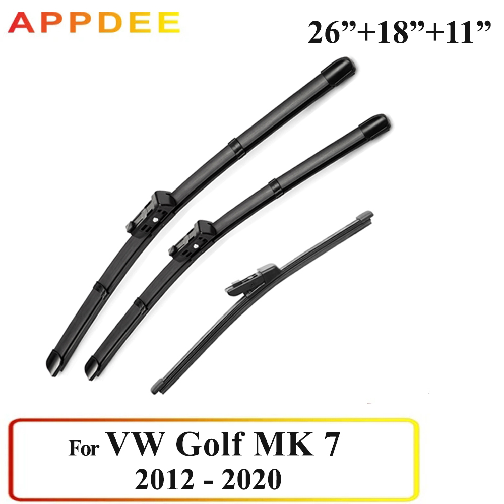 APPDEE комплект передних и задних щеток стеклоочистителя для VW Golf MK 7 2012-2020 2019 2018 2017 2016 лобовое стекло 26 "18" 11"