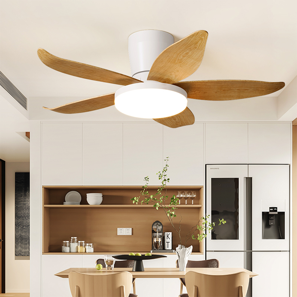 Nordic style  LED ceiling fan light dining room light with remote control living room kitchen all season universal fan light