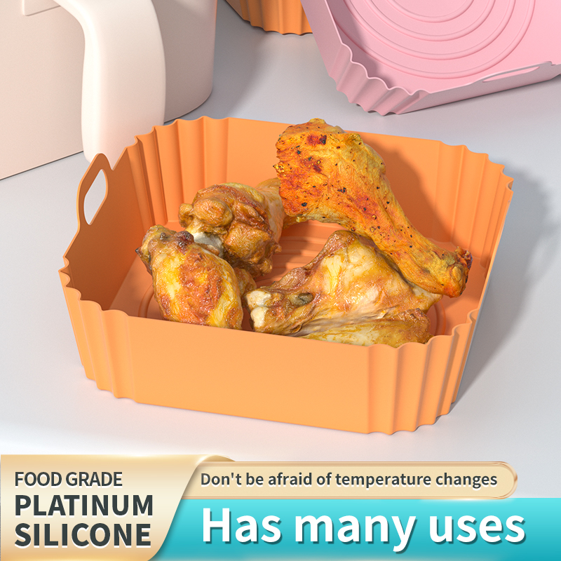 Accessoires de revêtement de poêle pour friteuse à air réutilisables, friteuses à Air en Silicone, plateau de cuisson pour four, Pizza, poulet, moule antiadhésif en Silicone