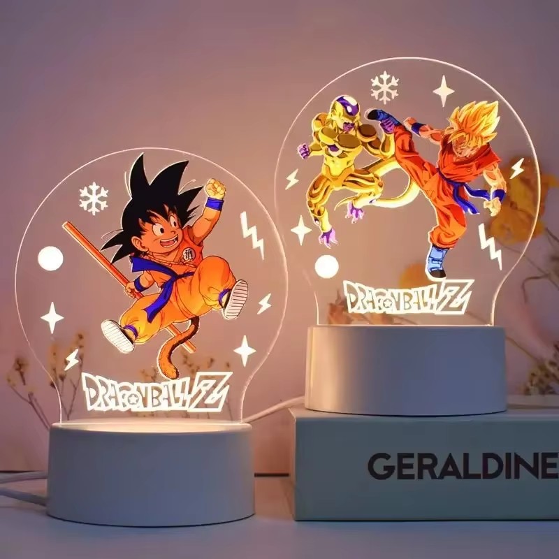 Dragon Ball Ночник Серия Анимационные Фигурки 3d Украшения Гоку Мультфильм Подставка Настольная Лампа Настольное Украшение Рождественские Подарки