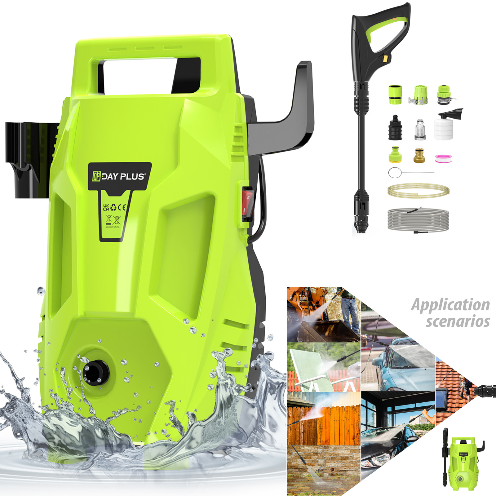 5000W Elektrische Hogedrukreiniger 350Bar/5000PSI Power Jet Wash Patio Auto met een debiet van 5L/min Elektrische Hogedrukreiniger