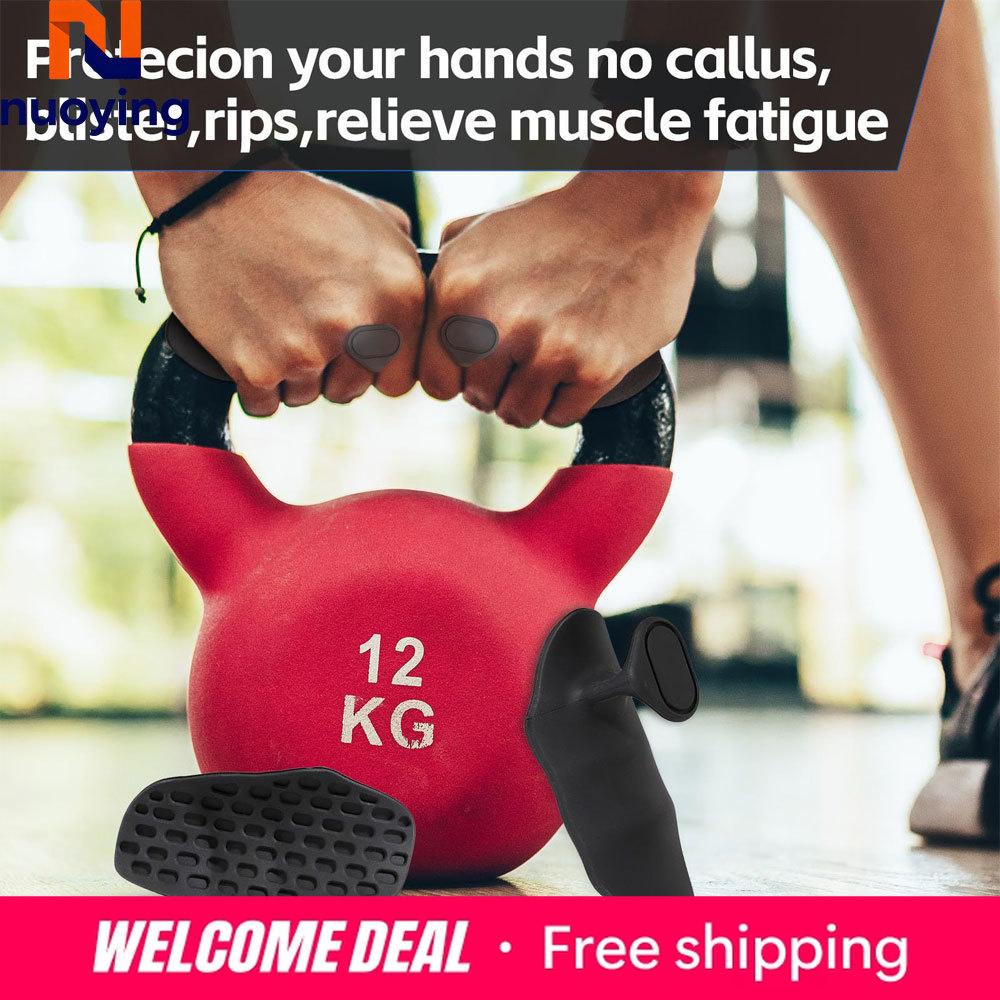 Poignées de musculation ergonomiques en caoutchouc antidérapantes, protection des mains, accessoires d'entraînement avec haltères