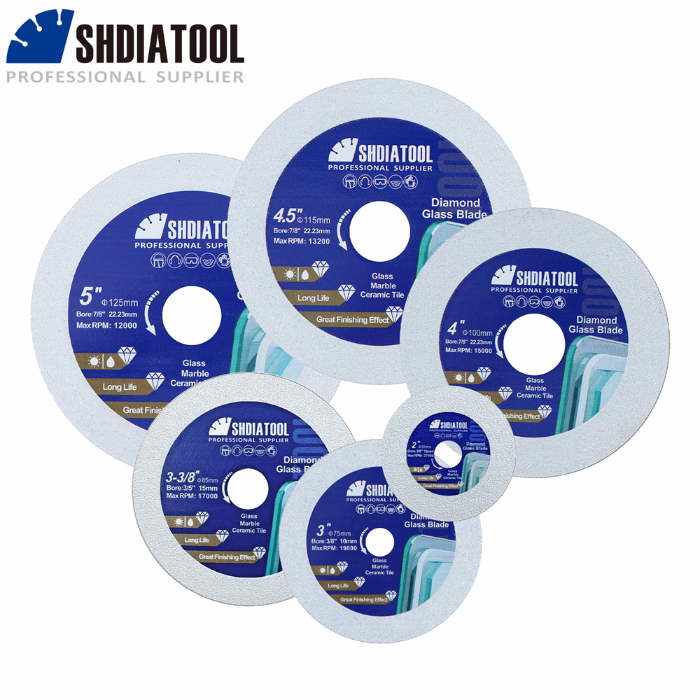 SHDIATOOL алмазная пила для резки стекла 50/75/85/100/115/125 мм для нефритового хрусталя, мрамора, кварцевой плитки, бутылки, шлифовальной пластины