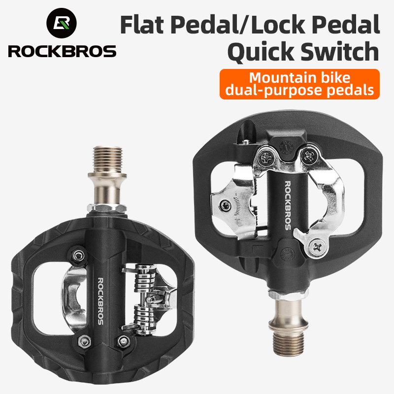 ROCKBROS pédales de vélo roulement scellé étanche anti-dérapant taquet plat en Nylon une pièce pédales de cyclisme SPD accessoires de vélo de route