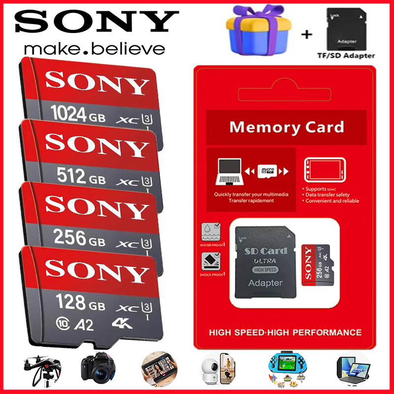 Tarjeta SONY Micro SD TF Mini tarjeta De memoria De 1TB Clase 128GB 256GB alta velocidad Cartao De Memoria memoria Flash TF Mecard C10 para Xiao Mi